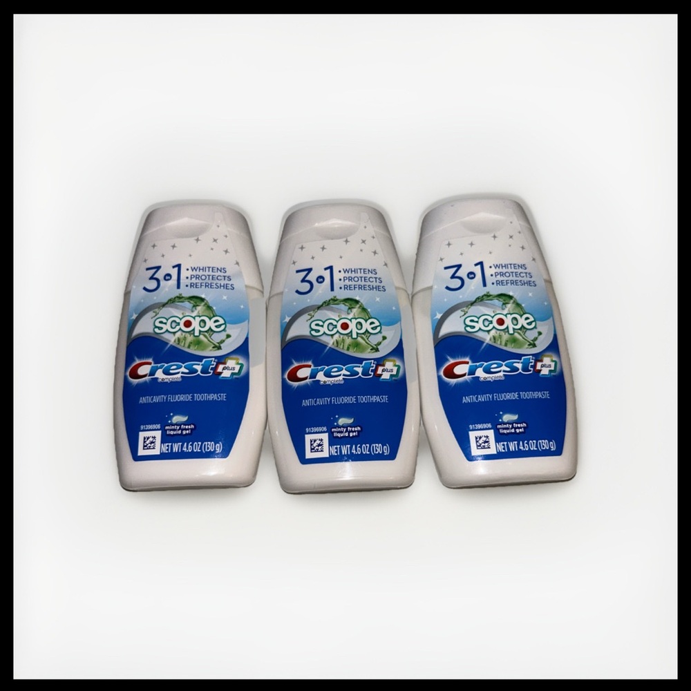(3) Crest Complete 4.6 Oz Plus Scope Minty 3 in 1 Anticavity Fluoride Toothpaste